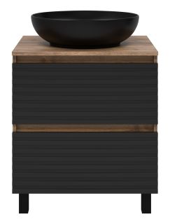 Напольная тумба под раковину Brevita Dakota DAK-07060-19/02-2Я 60см дуб Галифакс олово/чёрный